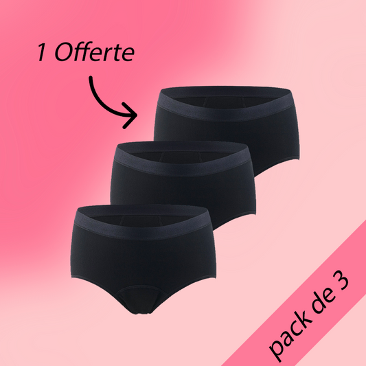 Pack de 3 Culottes Menstruelles 'Vega' - Flux Abondant